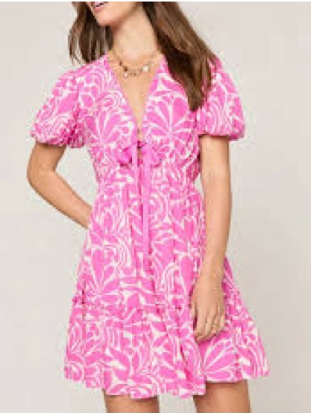 Francesca's Suzy Floral Tie Front Mini Dress